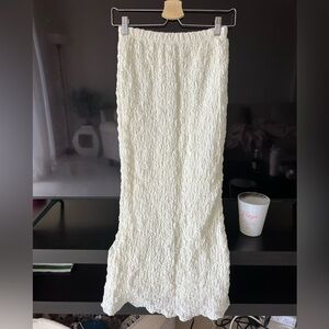White Textured Skirt